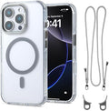 for iPhone 16 Pro Case with 62.99 inch Lanyard, Classic Clear&Gray Magnetic by QATYYY