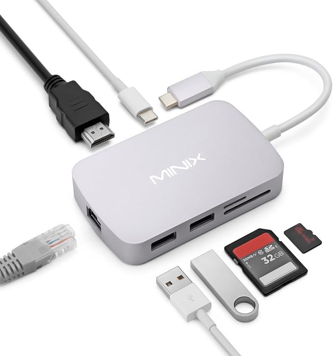 MINIX USB C Adapter, 7 in 1 USB C Hub by MINIX