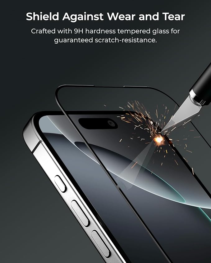 iOttie Terra iPhone 16 Plus Tempered Glass Screen Protector Military Grade 9H - Image 5