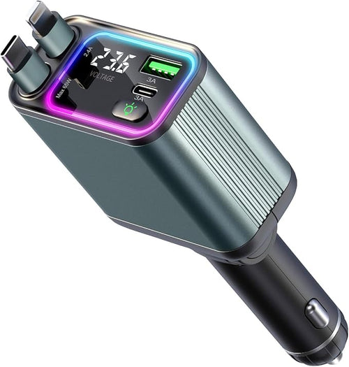 4 in 1 Retractable Car Charger by Zreal