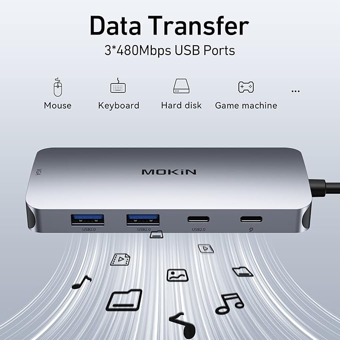 USB C Docking Station Dual DisplayPort, 8 in 1 USB Hub - Image 6