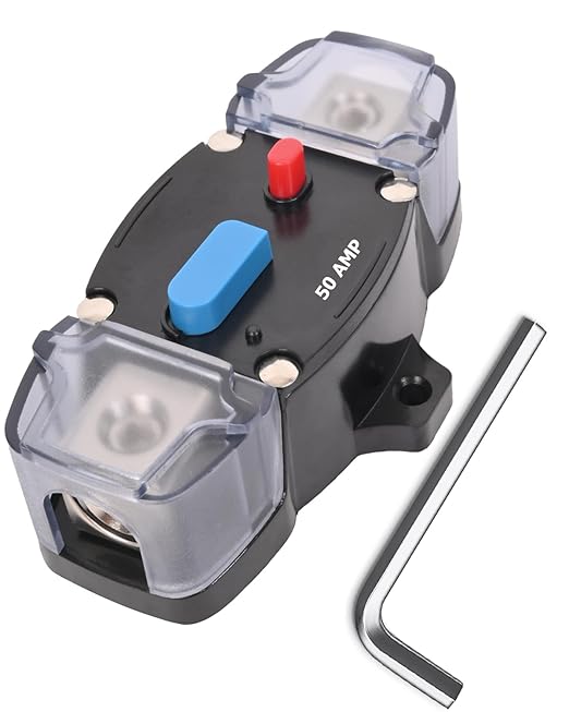 50 Amp Circuit Breaker with Manual Reset Waterproof Inline Fuse Inverter by BULVACK
