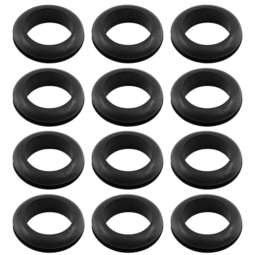 12 Pcs Rubber Grommets, 7/8" Inside Diameter 1" Drill Hole Rubber Wire Grommets by Kyuionty