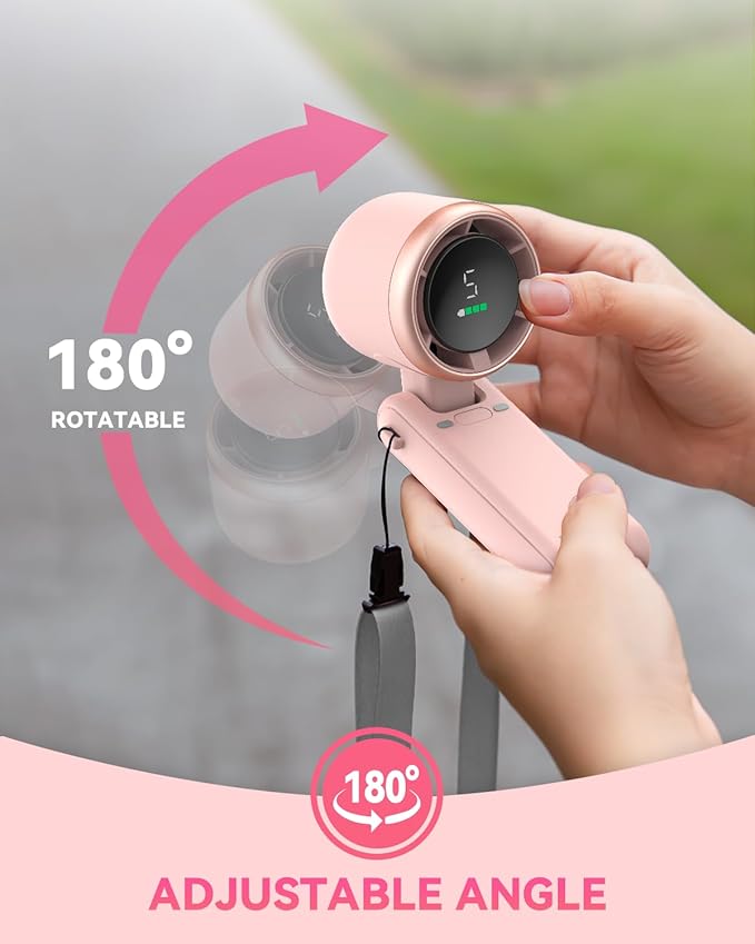 Portable Handheld Turbo Fan, 5-Speed Personal Fans, 5000mAh Rechargeable Fans - Image 6