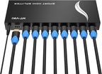 MT-VIKI 4K 1x8 HDMI Splitter 1 in 8 Out, 8 Port Powered HDMI Splitter Multi by MT-VIKI