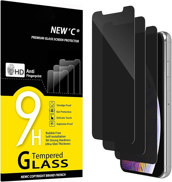 NEW'C 3 Pack Privacy for iPhone 11 Pro Max, iPhone XS Max Screen Protector by NEWC