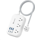 Beeiker Short Extension Cord 2 Foot- 6 USB Travel Power Strip by Beeiker-BetterHelperforYou
