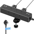 Flat Plug Desk Clamp Power Strip 10FT, 24W Total Charging Station, Desk Edge by AcozvinPowerStrip