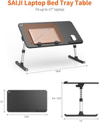 Desk, SAIJI Adjustable Laptop Stand, Breakfast Tray, 5 Heights, 4 Angles - Image 7