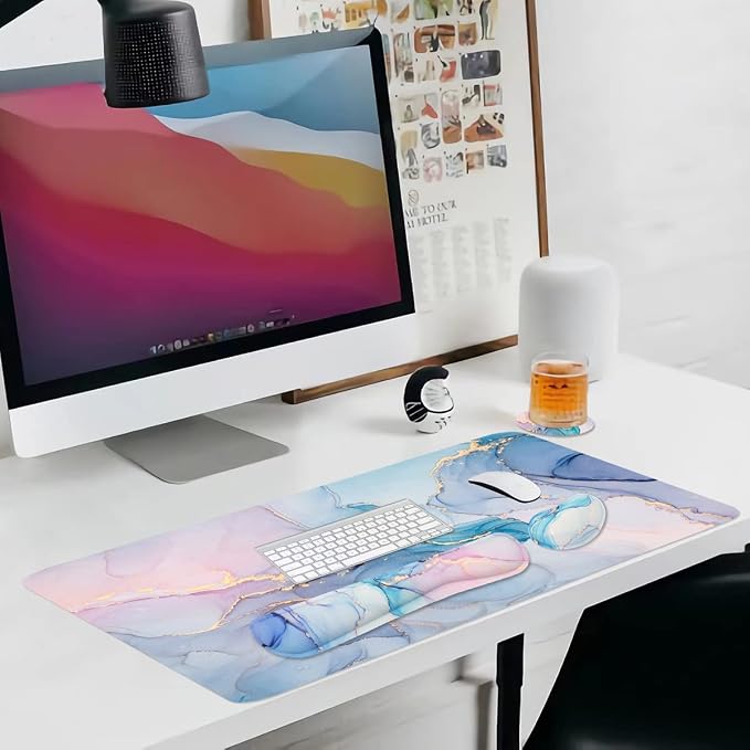 Large Mouse Pad Desk Dad, 4-in-1 Keyboard Wrist Rest Pad & Wrist Support Mouse - Image 7