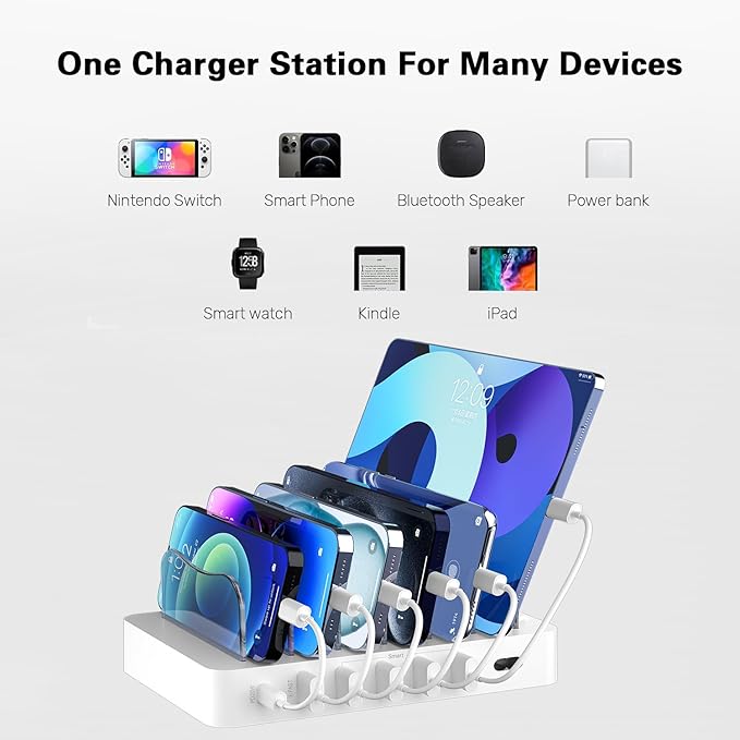 Charging Station for Multiple Devices: 68W 6 Port 20W Fast Phone Charger Dock - Image 6