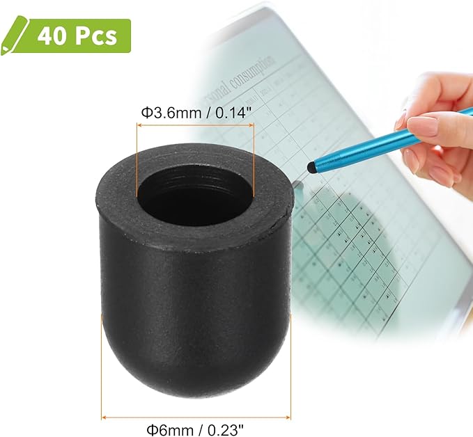 MECCANIXITY 40Pcs Replacement Stylus Pen Tips 6mm Conductive Capacitive Touch - Image 2