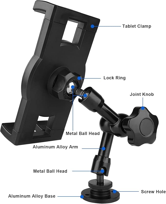 Heavy Duty Drill Base iPad Mount, Tablet Holder - Image 3