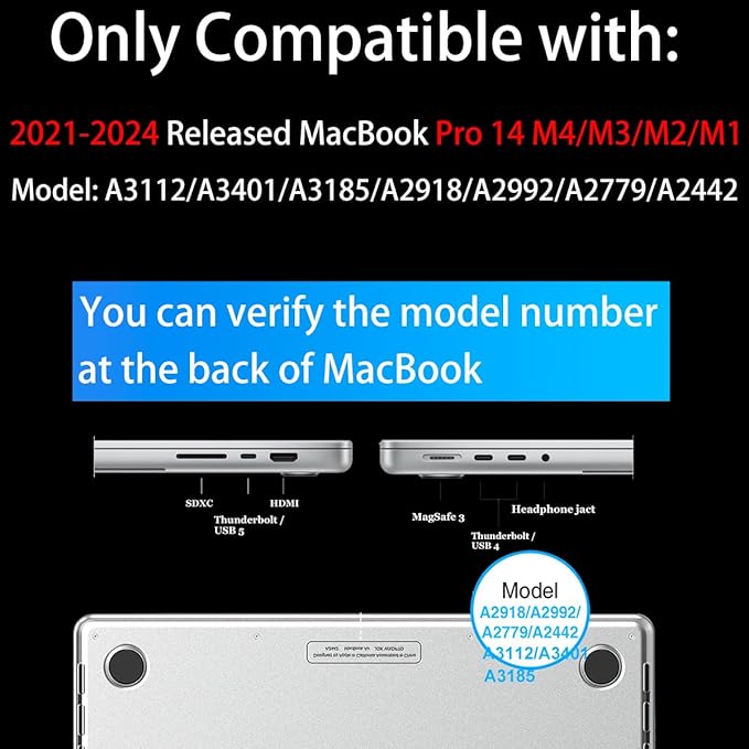 Teryeefi for M4 M3 M2 M1 MacBook Pro 14 inch Case 2021 2023 2024 - Image 2