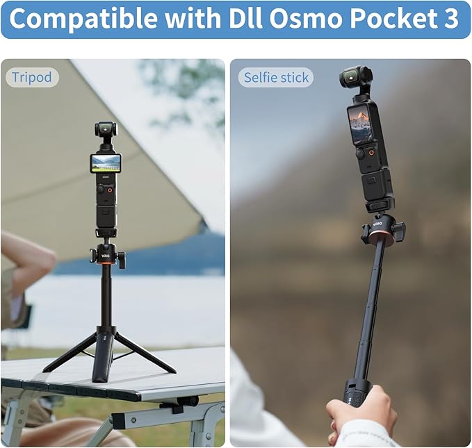 VRIG 21.6" Extension Pole Tripod, Mini Selfie Stick Tripod Stand Handle Grip - Image 4