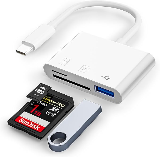 USB C SD Card Reader, 3-in-1 SD Card Adapter by Groodo