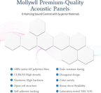 Mollywell Hexagon Acoustic Panels, High Density, Soundproofing, Decorative - Image 3