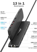 Docking Station USB C/A 10Gbps 3*Display 13 in 1, 2025 Upgrade Lemorele USB C - Image 2