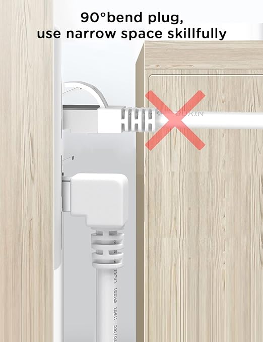 Right Angle Ethernet Extension Cable UPangle 1.5ft-White, 90 Degree CAT6 - Image 2