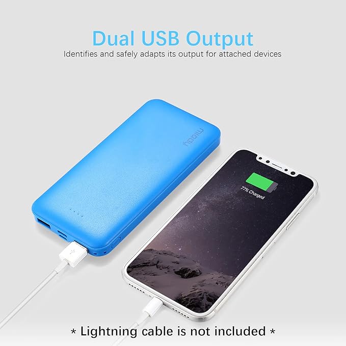 Miady 2-Pack 10000mAh Dual USB Portable Charger, Type-C Fast Charging Power Bank - Image 2
