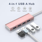 USB Hub, USB 3.0 Hub Aluminum Alloy Ultra Slim USB Splitter, Portable 4 Port - Image 3