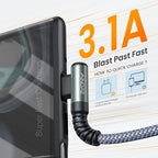 AINOPE 2-Pack USB to USB C Cable 3.1A Fast Charge, Right Angle Type C Charging - Image 3