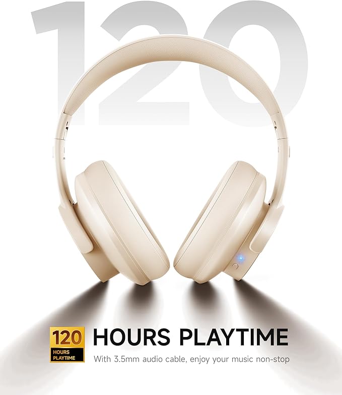 Picun B8 Bluetooth Headphones, 120H Playtime Headphone Wireless Bluetooth - Image 3