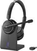 Wireless Headset with Mic for Work, Wireless Headphones with USB Dongle & by SKYCOMET