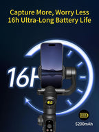 Gimbal Stabilizer for Smartphone, 3-Axis Industry-Standard Gimbal w/360°Rotation - Image 9