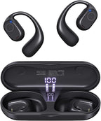 Open Ear Headphones, True Wireless Earbuds 40H Playtime Bone Conduction by HAOWOLF