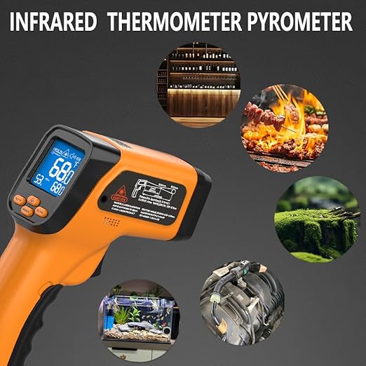 Infrared Thermometer Gun, Non Contact Thermometers Laser Temperature Guns - Image 4