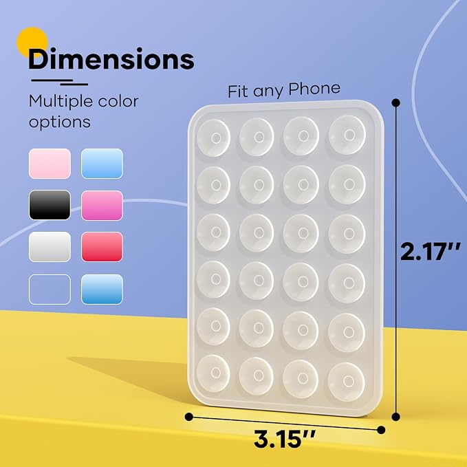Silicone Phone Sticky Grip, Suction Phone Case Mount - Image 6