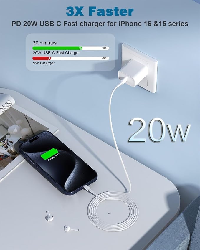10FT Apple iPhone 16 Charger - Image 3