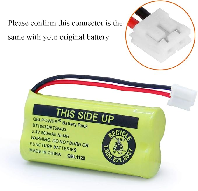 BT18433 BT28433 2.4v 500mAh Ni-Mh Phone Battery Rechargeable Compatible - Image 4