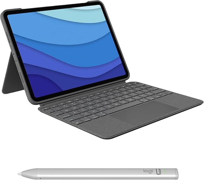 Logitech Combo Touch iPad Pro 11-inch Keyboard Case and Logitech Crayon Digital by Logitech