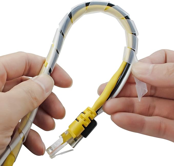 33FT XHF 5/16" Clear Spiral Cable Wrap 8mm Cord - Image 5