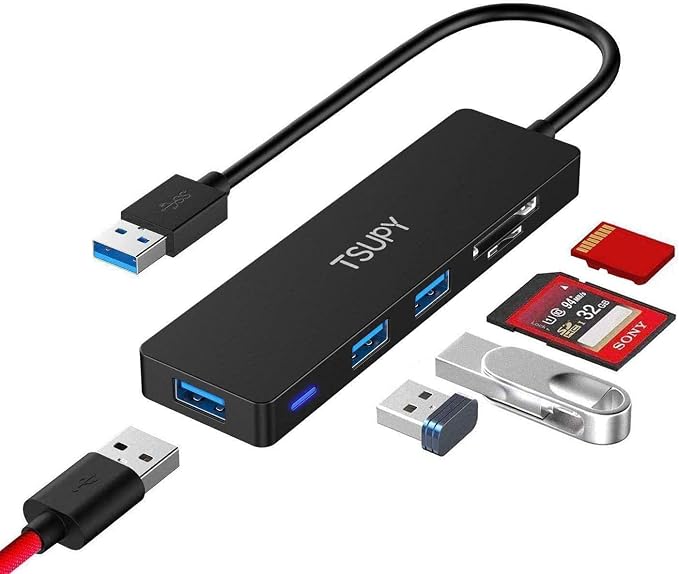 USB Hub 3.0, TSUPY 5 in 1 Multiport Adapter USB 3.0 Hub by TSUPY