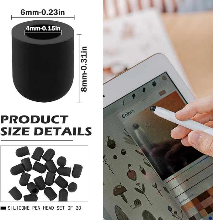 20 Pieces Replacement Tips Touch Screen Pens Tips Silicone Rubber - Image 2