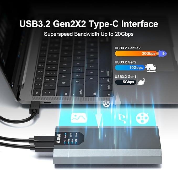 MAIWO Dual M.2 NVMe SSD Enclosure - Image 2