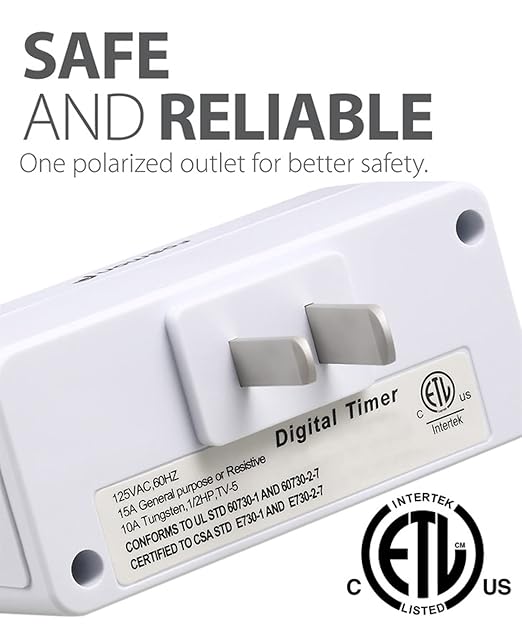 Fosmon Digital Timer for Electrical Outlets, Indoor 24 Hour Light Timer - Image 6