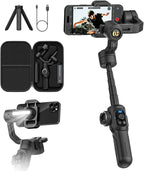 Professional Gimbal Stabilizer for Smartphone, Built-in 18CM Extension Rod and by AOCHUAN