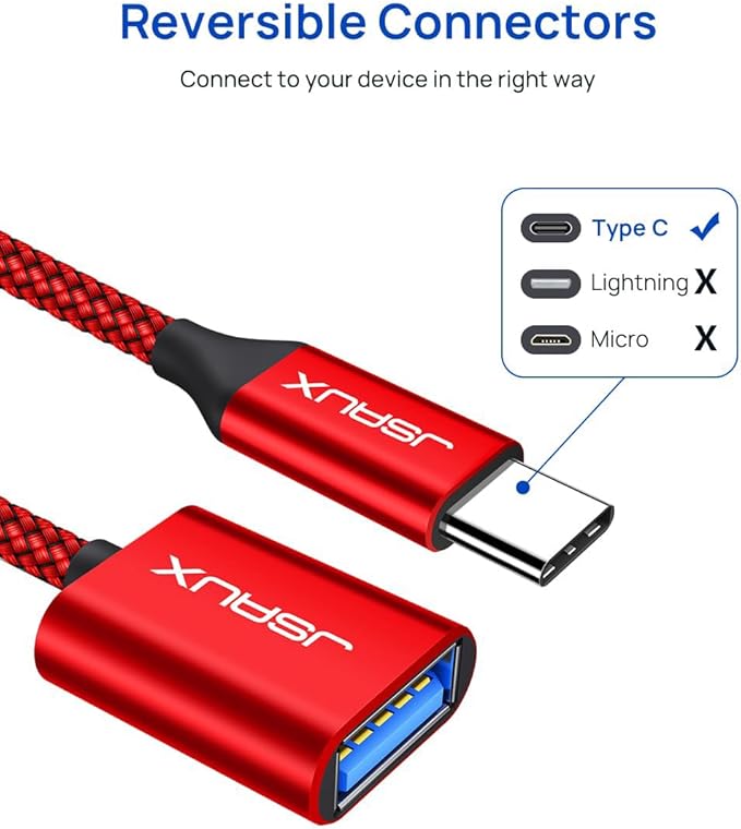JSAUX USB C to USB 3.0 Adapter, Type C Male to USB Female OTG Cable Compatible - Image 3