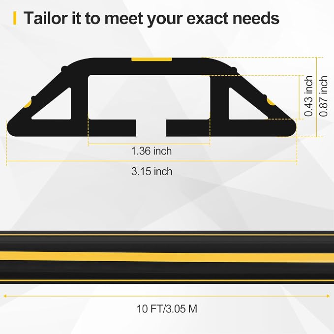 Floor Cord Cover 10Ft Heavy Duty PVC Floor Cable Protector Electric Cord Hider - Image 2