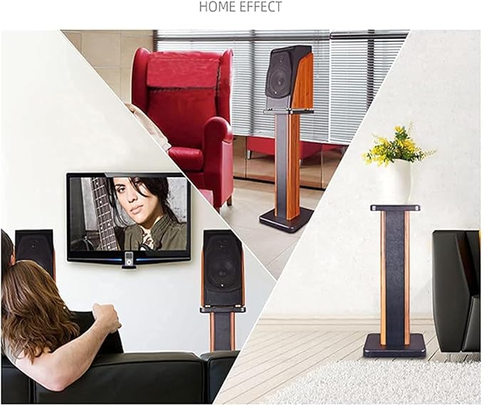 Speaker Stands Wood Grain 28 Inch Universal Floor Speaker Stands Pair Heavy - Image 8