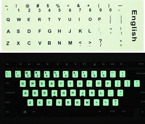 2PCS Pack Universal English Keyboard Stickers Glow in The Dark, Keyboard by CaseBuy