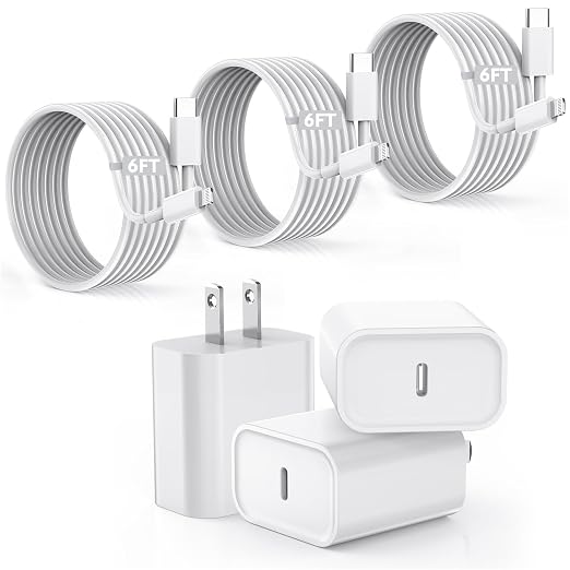 【Apple MFi Certified】Fast Charger iPhone, Fast i Phone Charging Cord 3Pack by Vagavo