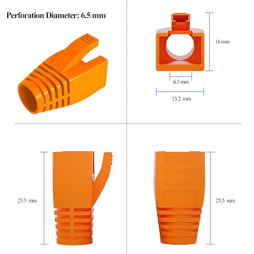 100Pack RJ45 Boot Cover, Cat5 Cat6 Cat6A Ethernet Network Cable Strain Relief - Image 3
