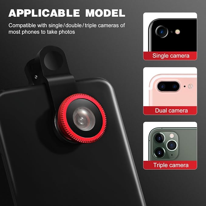 External Lens for Mobile Phone 3-in-1 Fisheye Macro Wide Angle Lens - Image 4