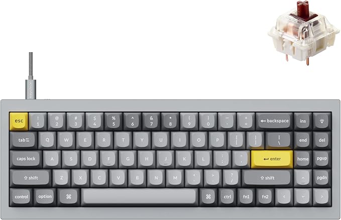 Keychron Q7 Wired Custom Mechanical Keyboard, 70% Layout QMK/VIA Programmable by Keychron