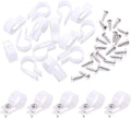 Swpeet 120 Pack White 3/4 Inch Nylon Plastic R-Type Cable Clips Clamp Kit by Swpeet